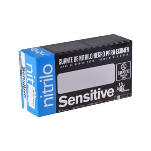 Guantes examen de nitrilo sin polvo Sensitive negro Max Gloves
