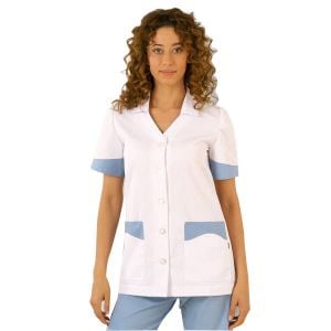 Chaqueta señora Ánade blanca con solapas azules