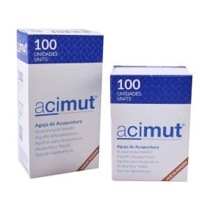 Agujas de acupuntura de plata con cabeza y sin guía Acimut