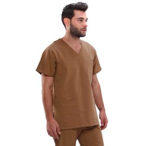 Casaca sanitaria 30% algodón Mebaline-Tex unisex marrón claro