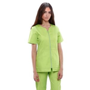 Chaqueta sanitaria mujer algodón Mebaline-Tex cremallera lima