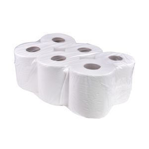 Bobina de papel secamanos gofrado 140m precortado 6u.