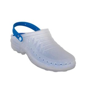 Zueco sanitario WOCK modelo CLOG versión Transparent - azul