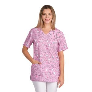 Casaca sanitaria mujer microfibra Lacla rosa