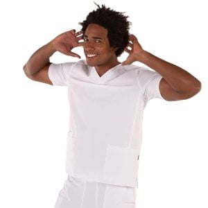 Casaca sanitaria hombre microfibra 360 Garys Tadeo blanco