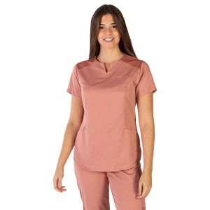 Casaca sanitaria mujer microfibra peach Garys Lia nude