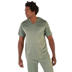 Casaca sanitaria hombre microfibra peach Garys Izan verde caqui