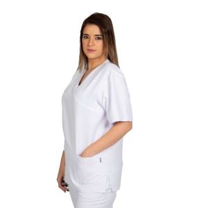 Casaca sanitaria unisex microfibra Garys Nerea blanco