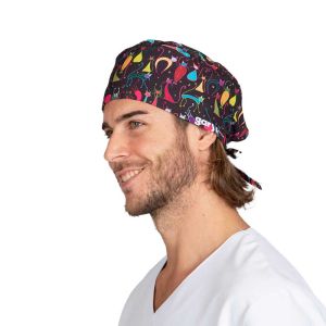 Gorro sanitario estampado con tiras Garys cats