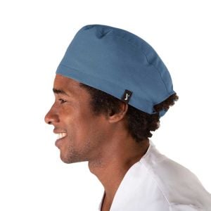 Gorro sanitario microfibra 360 con tiras Garys azul grisáceo